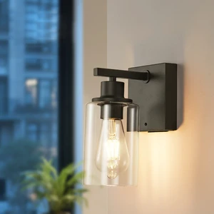 Minimalist Retro Decorative Wall Lamp for Bedroom Living Room Stairs Bathroom Charging Wall Lamp with Wiring Glass for Washbasin