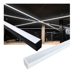 X and Y Shape 140lm/w 0/1-10v DALI UGR<19 LED Linear Light With Grille Cover Direct & Indirect Batten Type