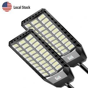 US Warehouse Ready Local Stock High Brightness IP65 Solar LED Street Light for Pathway Garden Yard Commercial Lighting 2 Pack