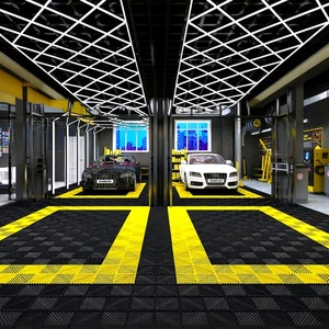 Wholesale Car Wash Workshop Pp Interlocking Plastic Flooring Durable Non-slip Garage Floor Tiles