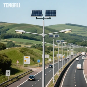 Tengfei Wholesale Waterproof Solar Street Light Outdoor Road Lamp with Remote Control IP65 Battery Power Supply