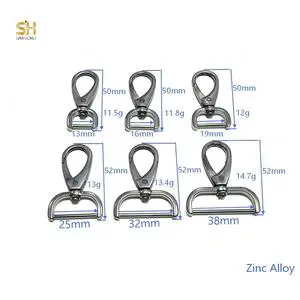 Zinc Alloy Snap Hooks Swivel Eye Trigger Clips Metal Buckles Leather Crafate Luggage Bag Keychain Dog Collar Lobster Clasps