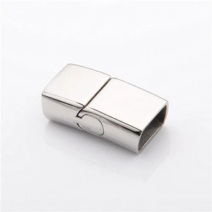 OEM Custom Multi Colors 12mm Wide 6mm Thick High Quality Flat Rectangular Stainless Steel Bracelet Clasps Hooks Button