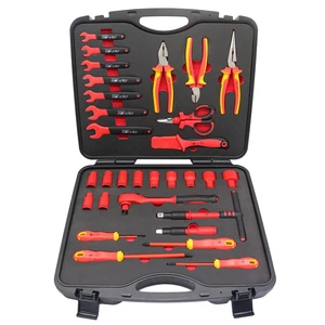 30PCS VDE Insulated Tool Kit 1000v Insulated Tools Electrician's Special Wrench Screwdriver Electric Vehicle Repair Hand Tools