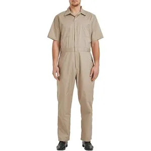 TOPTIE 2025 Men's Short Sleeve Coverall Regular Size Workwear Outerwear Set