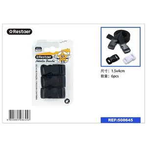 6pcs 1.5x4cm Black Hardware Buckles for Clothing and Crafts Use