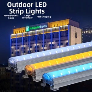 LED Aluminum Outdoor Waterproof Linear Light Digital Guardrail Tube Remote-Controlled Single/ Multi-Color Contour Wall Garden
