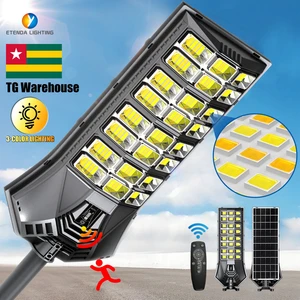 Solar Street Light 400W IP65 High Brightness Motion Sensor Road LED 3CCT Adjustable Plastic Outdoor Fast Shipping Ghana