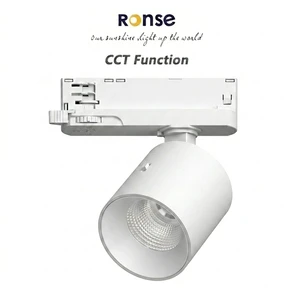 RONSE Lighting Supplier Aluminum Housing 12w 4 Wires 3 Phases Rail Spot Light Anti Glare Cob Chip Led Track Light