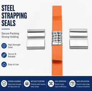 Black Annealed Steel Strapping Buckle Thickened Type Wear Resistant Metal Buckle for Construction Material Binding