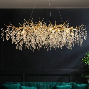 Luxury Home Decoration Living Room Hang Lamp K9 Crystal Lobby Modern Led Crystal Chandelier Lighting Pendent Light Pendant Lamp