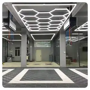 Customizable Factory Hexagonal LED Garage Light IP54 Rated 6500K Cool White 80000 Lumens For Car Washroom Detailing Warehouse