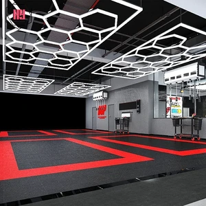Hexagon Detailing Workshop Ceiling Led Lights for Car Shop Honeycomb Lights With Garage Light