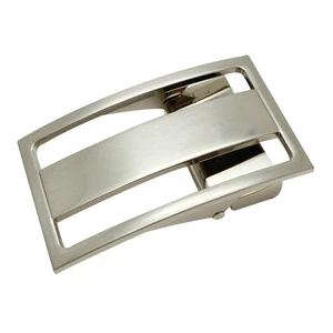 Custom 35mm Zinc Alloy Plate Buckle Brushed Nickel Finish Western Square Design for Men's Business Suit Leather Belt Accessory