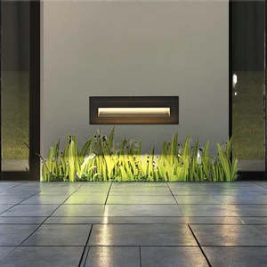 Recessed Installation LED Wall Lamps Shade Horizontal Embedded Mounting for Corridor Lighting Aluminum for Home Office