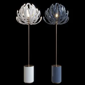 Art Decoration Modern Handmade Ceramic Flower Shape Floor Lamp for Home Living Room Hotel Bedroom Restaurant