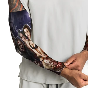 Wholesale Custom Dragon Pattern Print Men's Arm Sleeve Outdoor Sports Quick-Dry UV Protection for Cycling Sleeves for Arm