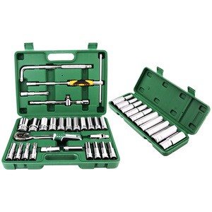 A 28-piece extended sleeve combination set