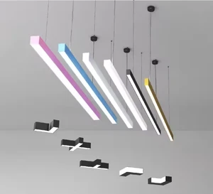 Custom Irregular Shaped LED Linear Pendant Light Snowflake/Hexagon LED Ceiling Lamp for Gym Hall Office Project Lighting