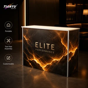High Visibility Luminous Counter Led Reception Desk Portable Trade Show Display Stand Seg Fabric Registration Booth Desk