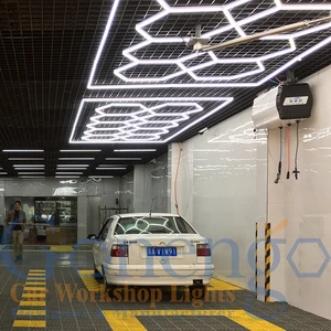 Super Bright Workshop Supermarket Lighting Garage Led Hexagon Car Beauty Lamp Show Room Light