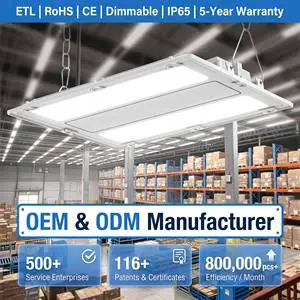BBIER Commercial Industrial LED Linear High Bay Light 100W UFO Shape for Warehouse Garage Workshop Factory