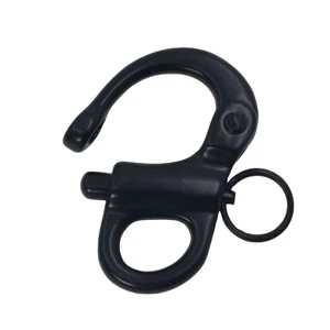 Black Stainless Steel Fixed Eye Snap Shackle for Paracord Bracelet