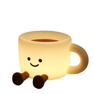Creative Fun Expression-themed Touch Lamp Warm White Light for Coffee Cups Gift for Girlfriends Decorative Night Light for