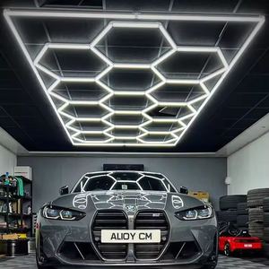 ETOP Hot Selling 14 Hex Grid Hexagon Detailing Workshop Ceiling Led Lighting for Car Shop and Garage Honeycomb Lights