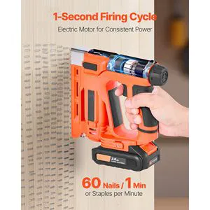 2 in 1 Cordless Brad Nailer and Staple Gun 18 Gauge 5/8 Inch Includes 1000 Pcs Nails and Staples Battery Powered Nail Guns