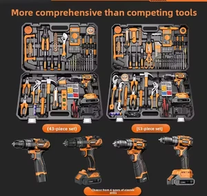 Tool Set Household Electric Toolbox Electrician Full Set Combination Vehicle Electric Drill Multifunctional Hardware Maintenance