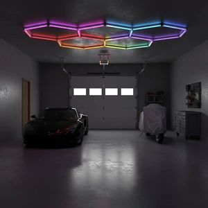 Hexagon LED Light for Garage Maintenance Honeycomb Lamp for Parking Space and Ceiling Lighting
