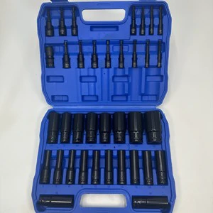 36PC High Carbon Steel Sleeve Tool Set Metric English Auto/Car Repair Complete Set with Plastic Case