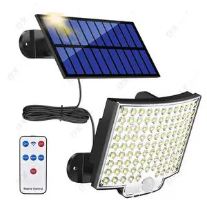 106LED Solar Wall Lamp Split Waterproof Motion Sensor Indoor Outdoor Garden Street Lighting Security Light
