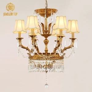 Jewellerytop European Brass Pendant Light Hanging Lobby Lamp Luxury Classical Chandeliers Small Chandelier for Low Ceiling