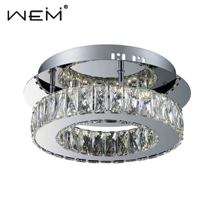 Home Decorative Circular Ceiling Lamp Indoor Living Room Pendant Modern Crystal Chandelier Lighting for Bedroom