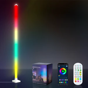 RGB Dimmable Smart Standing LED Floor Lamps Modern Decorative USB-Powered Corner Lighting White Shade with Music Sync Features