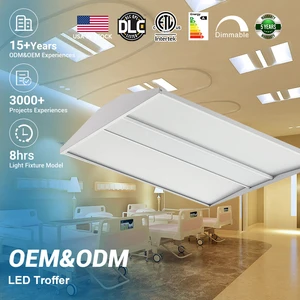 Low Power School Hospital Corridor Office Indoor Lighting 2x2 2x4 27w 36w 40w 50w Led Troffer Light