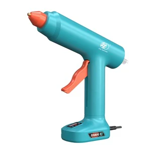 Electric Digital 11mm Hot Glue Gun Kit DIY Use Adjustable Temperature Stand & Safety Nozzle (Plastic)