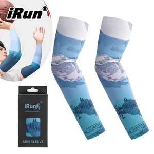 IRun Custom Logo Basketball Compression Arm Sleeve Sets Sports Armsleeve Volleyball Running Elastic Arm Sleeves