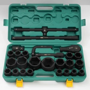3/4 Heavy 26-piece Sleeve Set Auto Repair Machine Repair Tool Hexagon Sleeve Set Mechanical Metric Wholesale