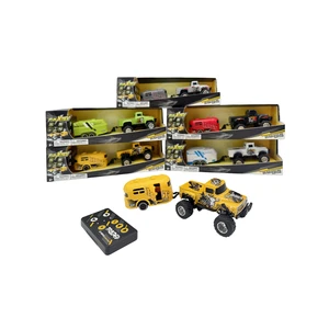 Durable Electric 1:64 Nano Metal Rechargeable Remote Control Toy Car Pick-Up Truck With Camping Trailer For Sale