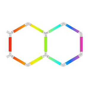 RGB Honeycomb Light 2-Hole DC24V Garage Light Bar Atmosphere Car Detailing Salon Multicolored Fantasy LED Light