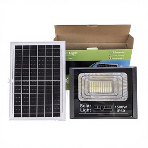 High-Power Outdoor 1500W Solar Flood Light ABS IP67 Waterproof LED Spotlight 12Ah Battery for Garden Lighting
