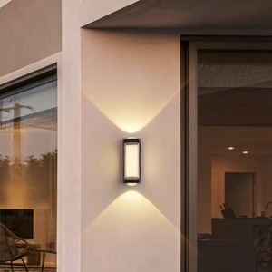 Led Modern Outdoor Lighting Ip65 Porch Wall Lamp Aluminum Upper and Lower Decorative Lighting Outdoor Wall Lamp