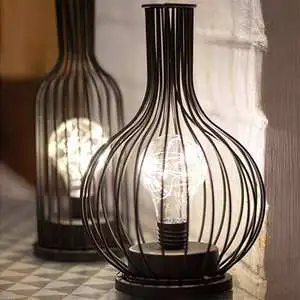 Fast Delivery 11In 10L Ornaments Antique Table Bedside Lamp Lights Living LED Room Iron Light for Home Decoration