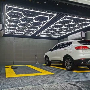 110V Waterproof IP65 6000K Daylight Dimmable Honeycomb Modeling Beauty Film LED Light For Garage Car Wash Gym & Shop