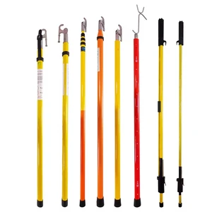 High Voltage Triangle Fiberglass Electrical Pertiga Telescopic Hot Stick Tools For Lineman