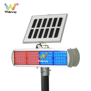 Road Construction Solar Warning Strobe Light Safety Red And Blue Flashing Light Traffic Signal Roadblock Light