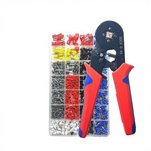 Cord End Insulated 22-8AWG Crimper Plier Wire Ferrule Hand HSC8 6-4/4a Carbon Steel Crimping Tool Kit with 1200 Terminals
